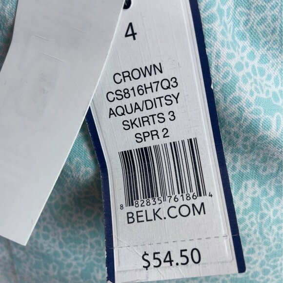 Crown & Ivy Womens Light Blue Floral Wrap Skort Size 4 - New - Picture 8 of 9